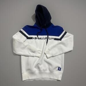 GStar Raw Hoodie Graphic 14 Core Sweatshirt White Sz S Embroidered Pockets